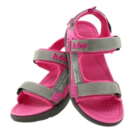 Sandali scarpe da ragazza Lee Cooper 20S-TS-031 inserto in schiuma rosa grigio 5