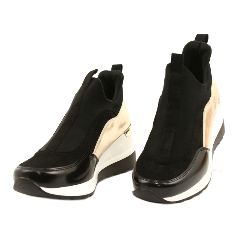 Sneakers con zeppa Evento 21PB35-4000 nero d'oro 4