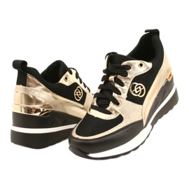 Evento Sneakers con zeppa da donna 21PB35-4001 Black Gold Roxet nero d'oro 3
