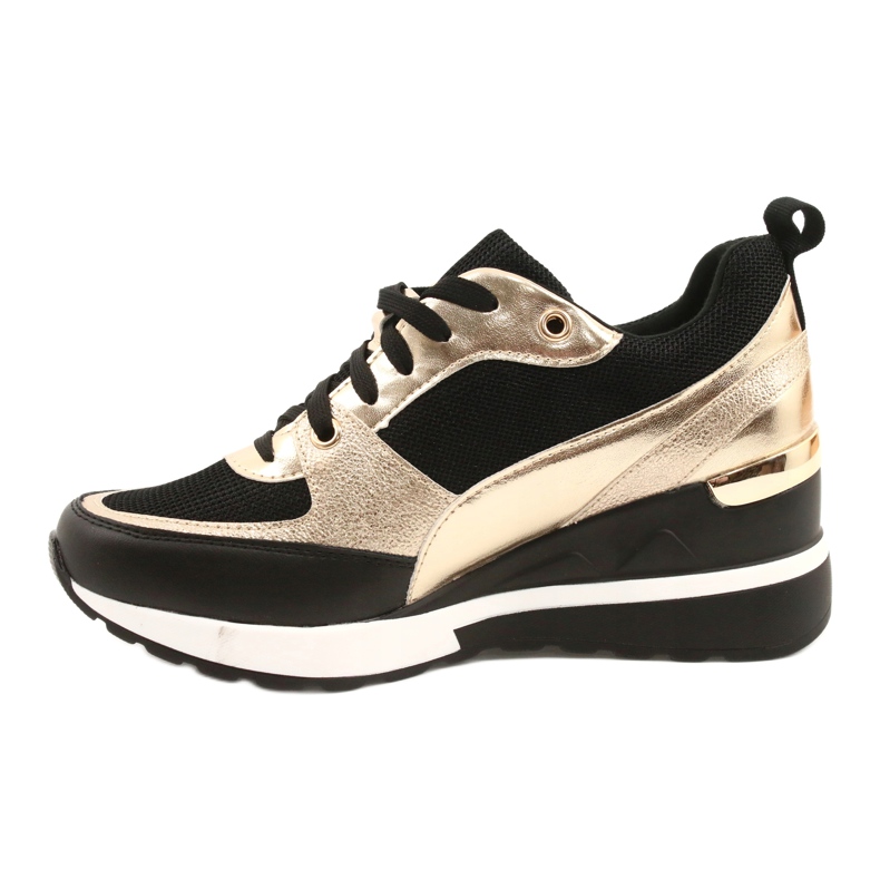 Evento Sneakers con zeppa da donna 21PB35-4001 Black Gold Roxet nero d'oro 1