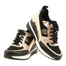 Evento Sneakers con zeppa da donna 21PB35-4001 Black Gold Roxet nero d'oro 4