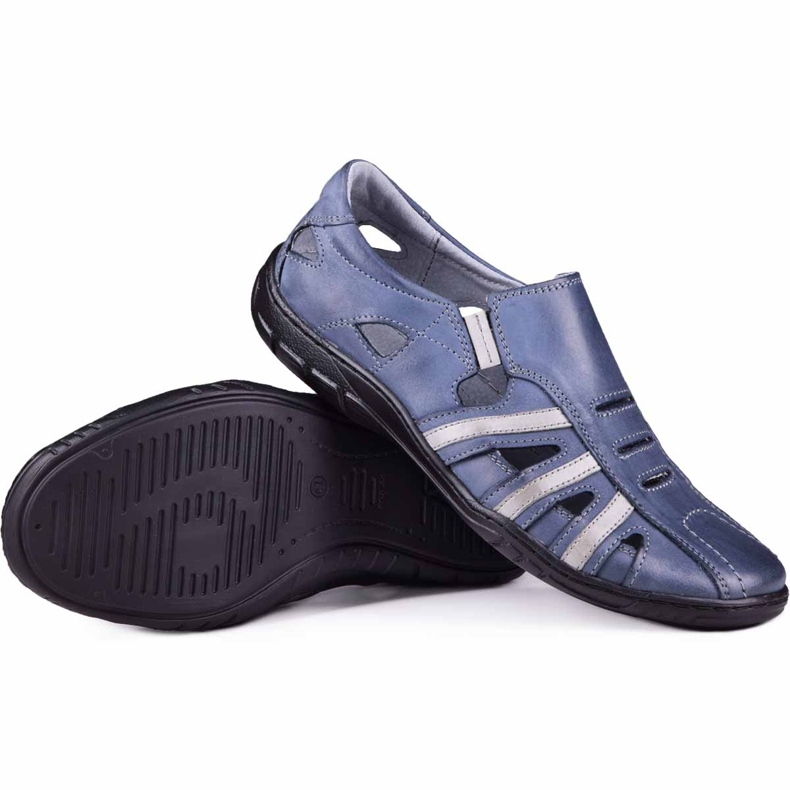 Kampol Scarpe traforate da uomo per l'estate 16/53 blu navy 1