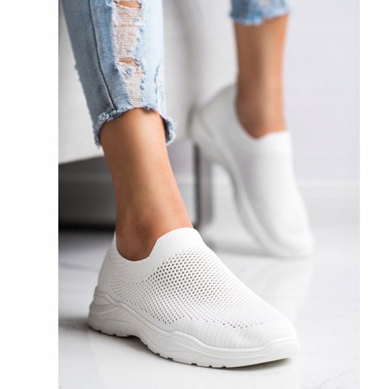 Ideal Shoes Scarpe Slip-on Con Rete bianca 1