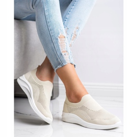 Ideal Shoes Ciabatte sportive beige marrone 2