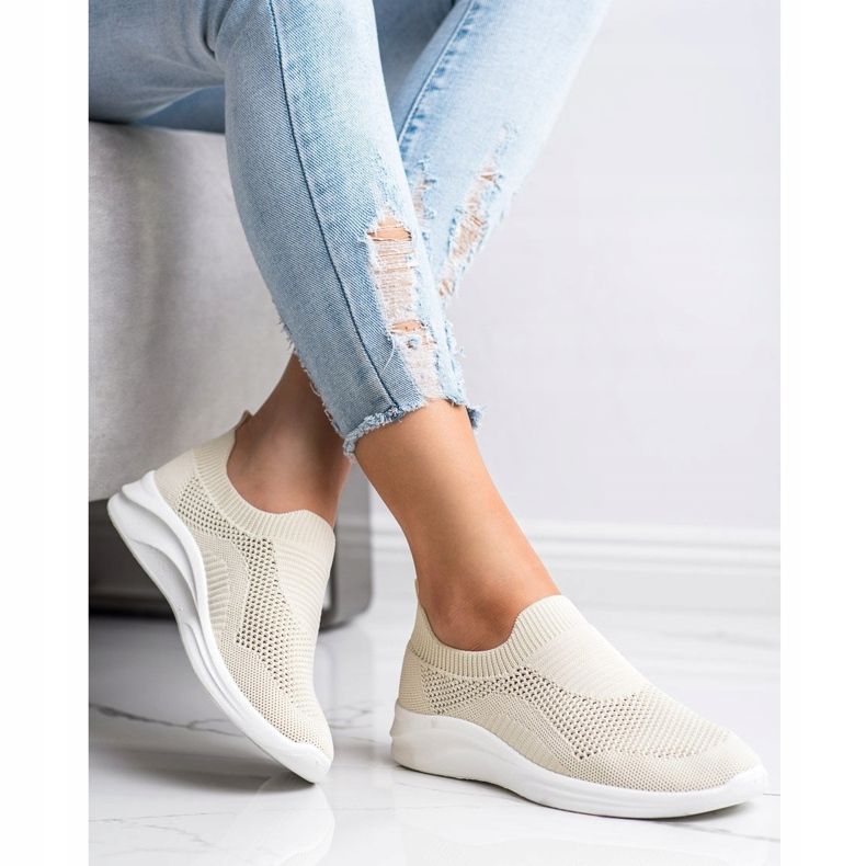 Ideal Shoes Ciabatte sportive beige marrone 2