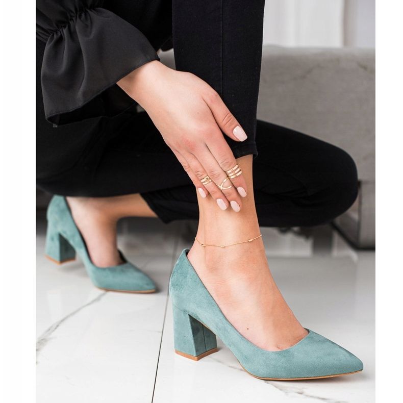Décolleté classiche VINCEZA in camoscio verde 2