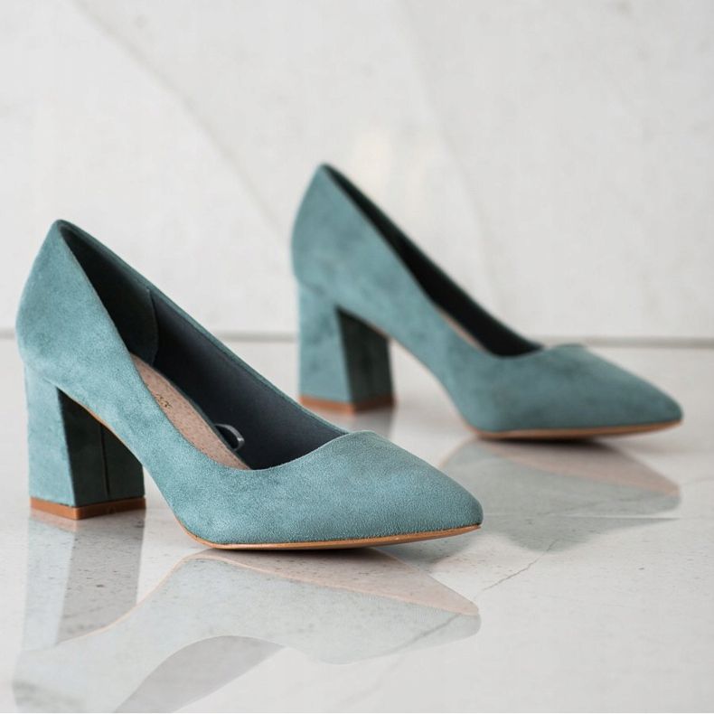 Décolleté classiche VINCEZA in camoscio verde 1