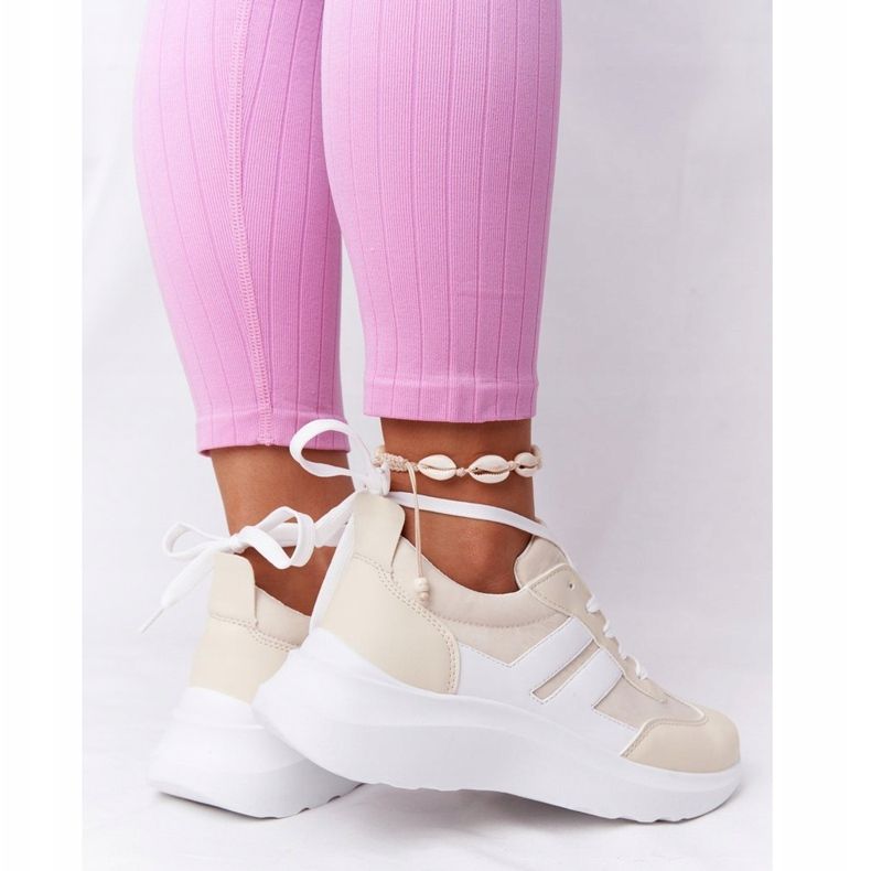 PS1 Scarpe Sportive Donna Sneakers Beige Holiday bianca 2