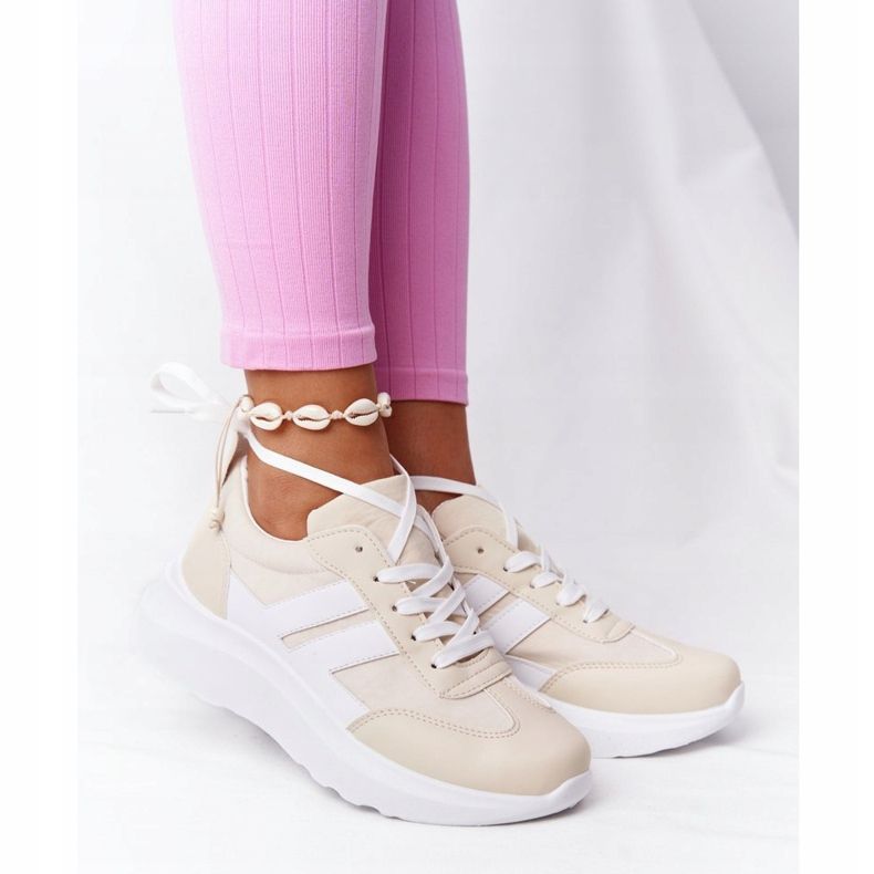 PS1 Scarpe Sportive Donna Sneakers Beige Holiday bianca 1