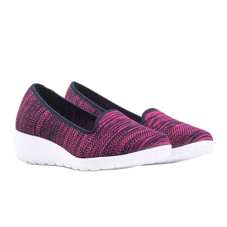Ballerine rosa sulla zeppa Emerson blu navy 1