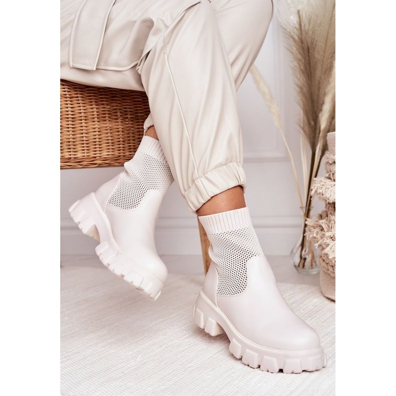 Calze da donna Stivali Workers White Stormy bianco 1