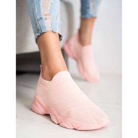 SHELOVET Comode scarpe slip-on rosa 1