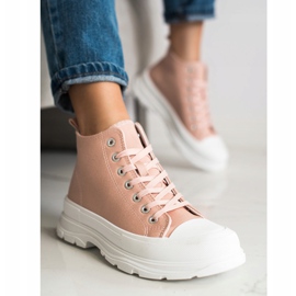 SHELOVET Sneakers Alte Sulla Piattaforma rosa 2