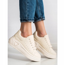 SHELOVET Sneakers in ecopelle alla moda beige 1