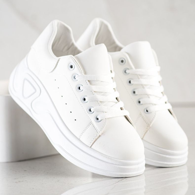 SHELOVET Sneakers in ecopelle alla moda bianco 2