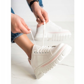 SHELOVET Sneakers bianche sulla piattaforma bianca 2