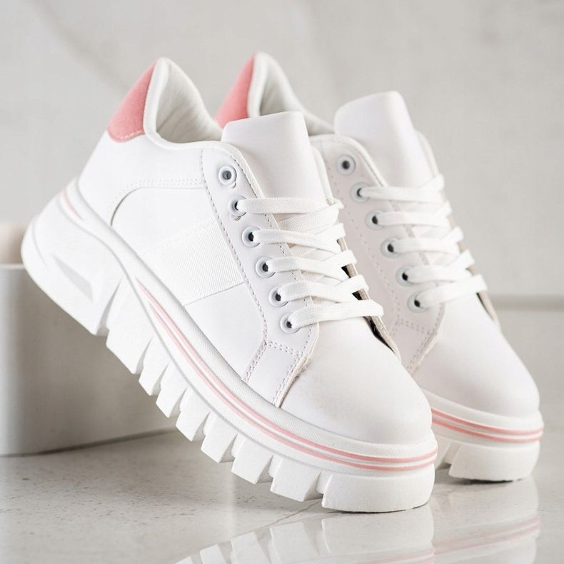 SHELOVET Sneakers bianche sulla piattaforma bianco 1