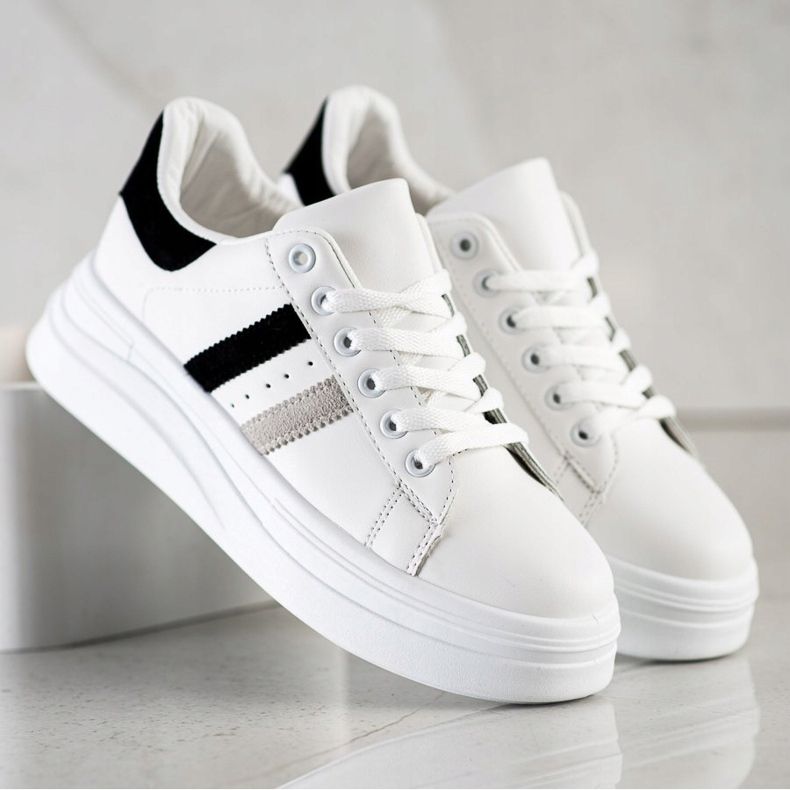 SHELOVET Sneakers Con Inserti In Camoscio bianca 1