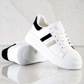 SHELOVET Sneakers Con Inserti In Camoscio bianco 2
