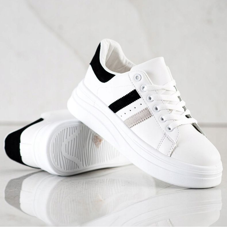SHELOVET Sneakers Con Inserti In Camoscio bianca 2