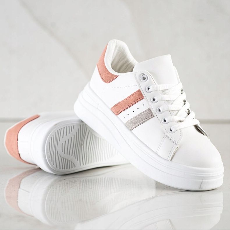 SHELOVET Sneakers Con Inserti In Camoscio bianca 1