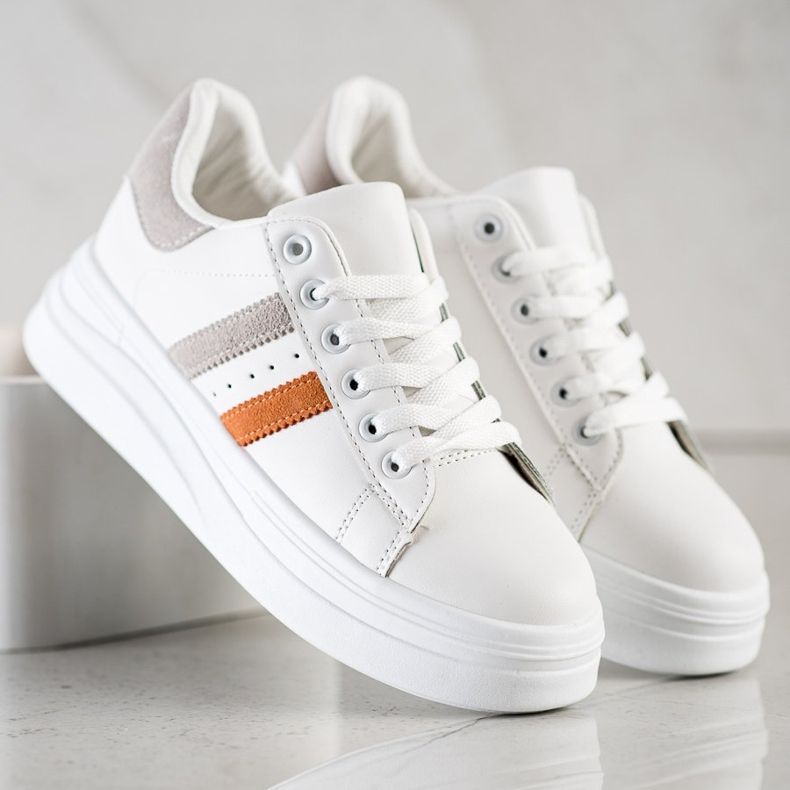 SHELOVET Sneakers Con Inserti In Camoscio bianca 1