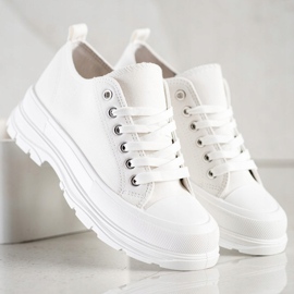 SHELOVET Sneakers bianche sulla piattaforma bianco 1