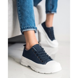 SHELOVET Sneakers blu navy sulla piattaforma 1