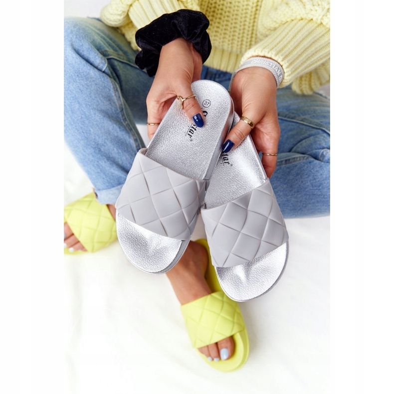 PS1 Pantofole in gomma da donna Grigio-Argento Let's Swim 2