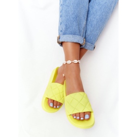 PS1 Pantofole in gomma da donna giallo fluo Let's Swim 1