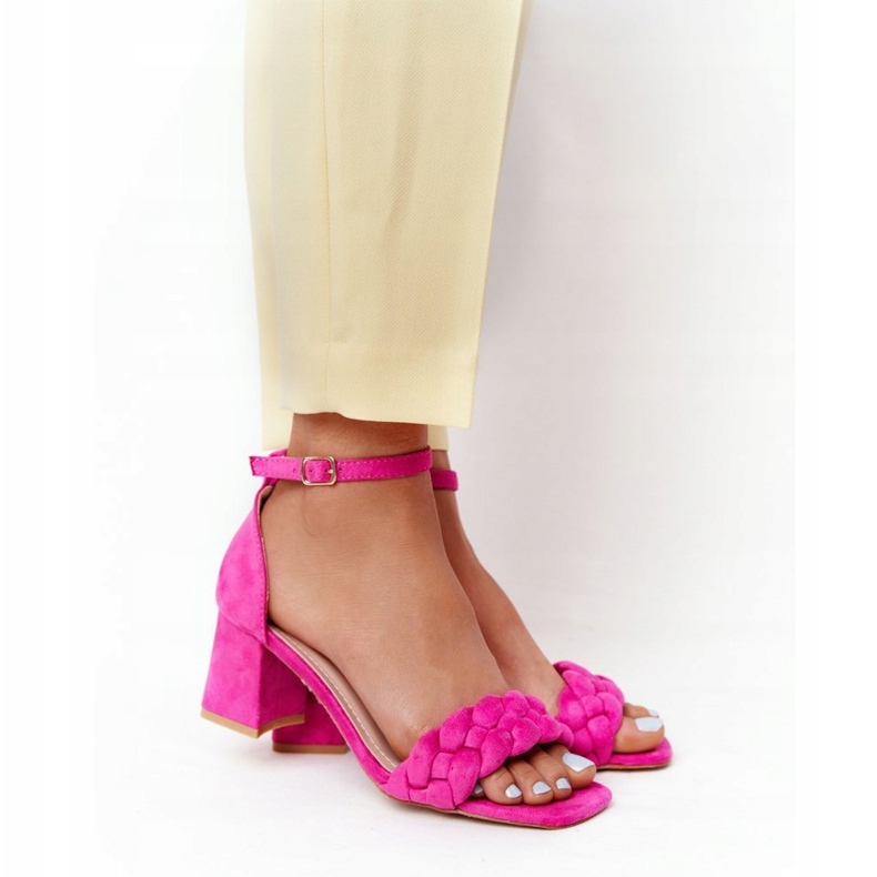 PS1 Sandali Tacco Alto Camoscio Fucsia Long Island rosa 1