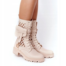 PS1 Stivali traforati con reni Beige Rock Star 2
