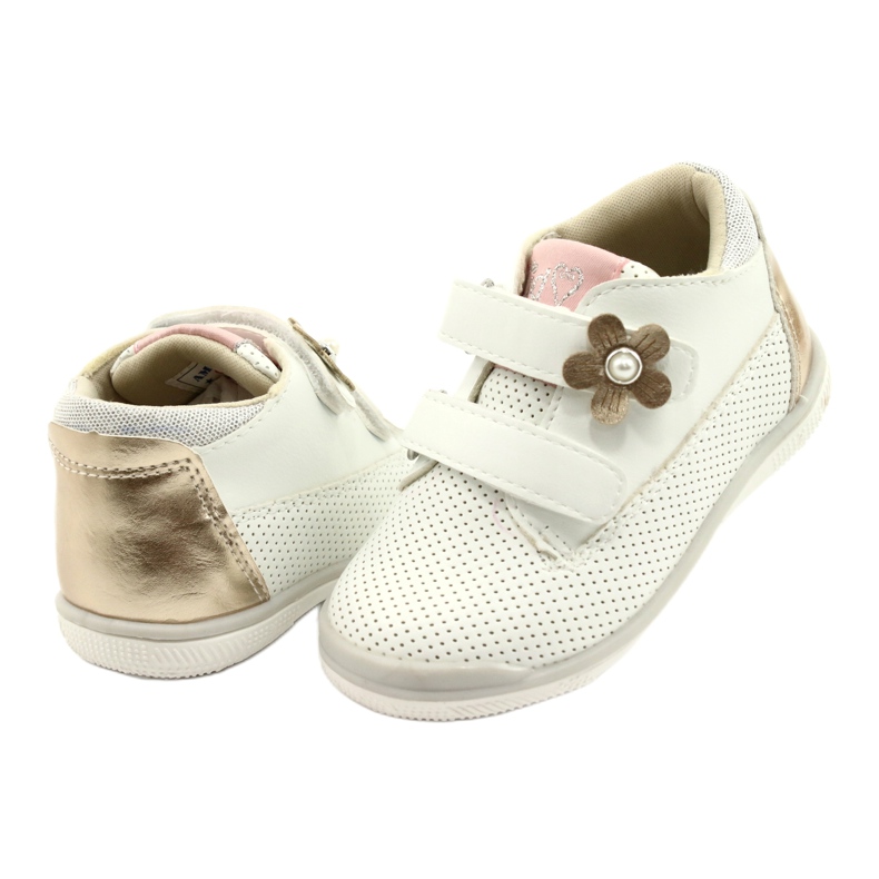 American Club Scarpe Sportive Con Velcro GC06/21 Bianche e Oro bianco 3