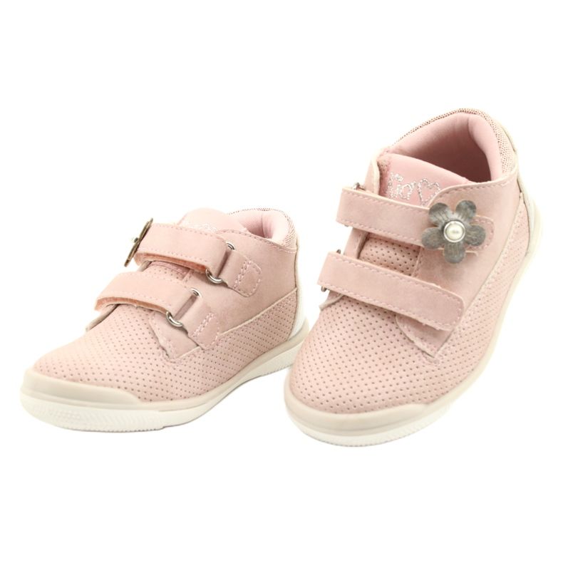 American Club Scarpe Sportive Con Velcro GC06/21 Rosa-Argento 2
