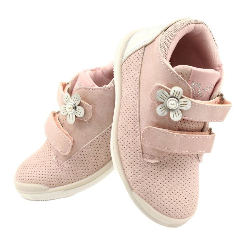 American Club Scarpe Sportive Con Velcro GC06/21 Rosa-Argento 4