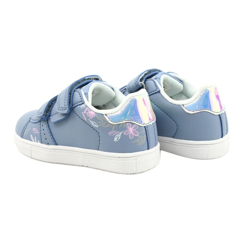 American Club Scarpe con velcro ES22 / 21 blu d'argento 5