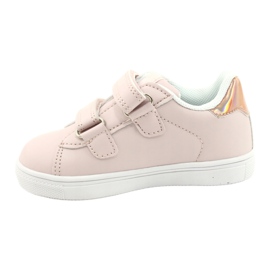 American Club Scarpe Velcro Flowers ES22/21 Rosa Cipria d'oro 1