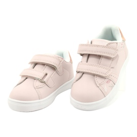 American Club Scarpe Velcro Flowers ES22/21 Rosa Cipria d'oro 2