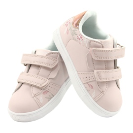 American Club Scarpe Velcro Flowers ES22/21 Rosa Cipria d'oro 4