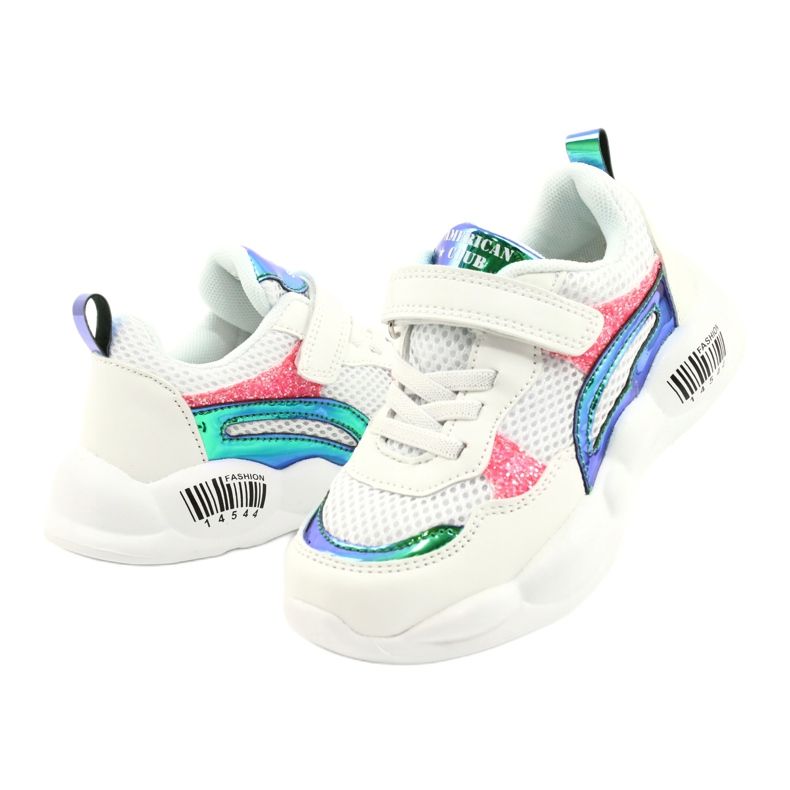 American Club Scarpe sportive alografiche alla moda ES23/21 bianche bianco 3