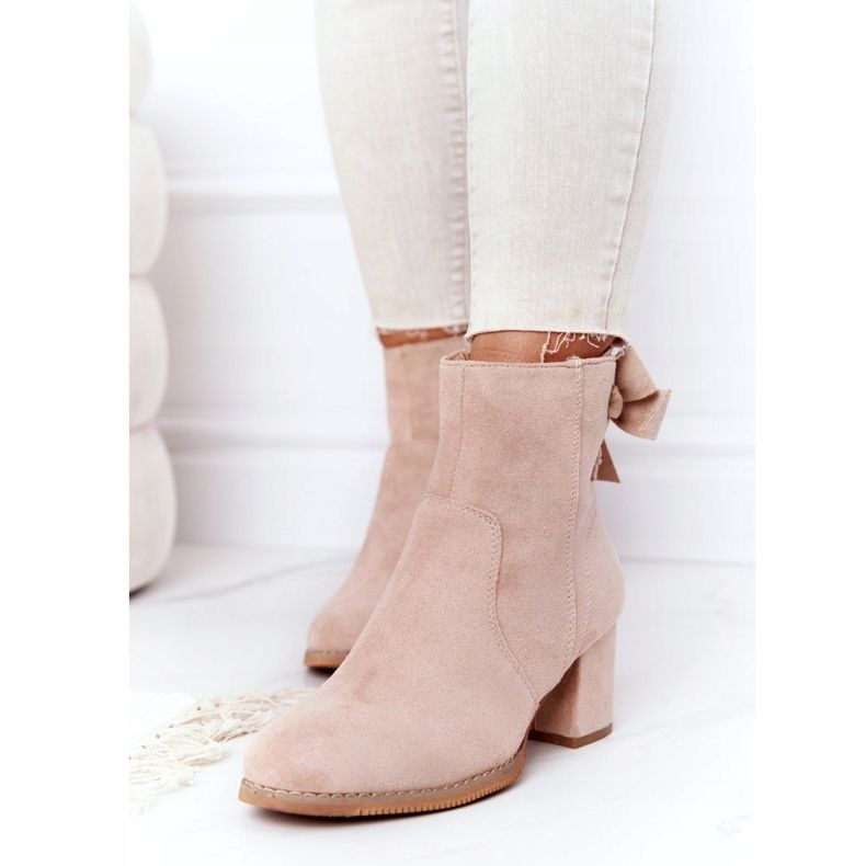 PJ1 Stivali caldi da donna con tacco Beige Kayla 2