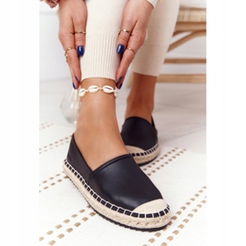 Espadrillas in pelle su suola intrecciata Big Star HH274505 Nero 1