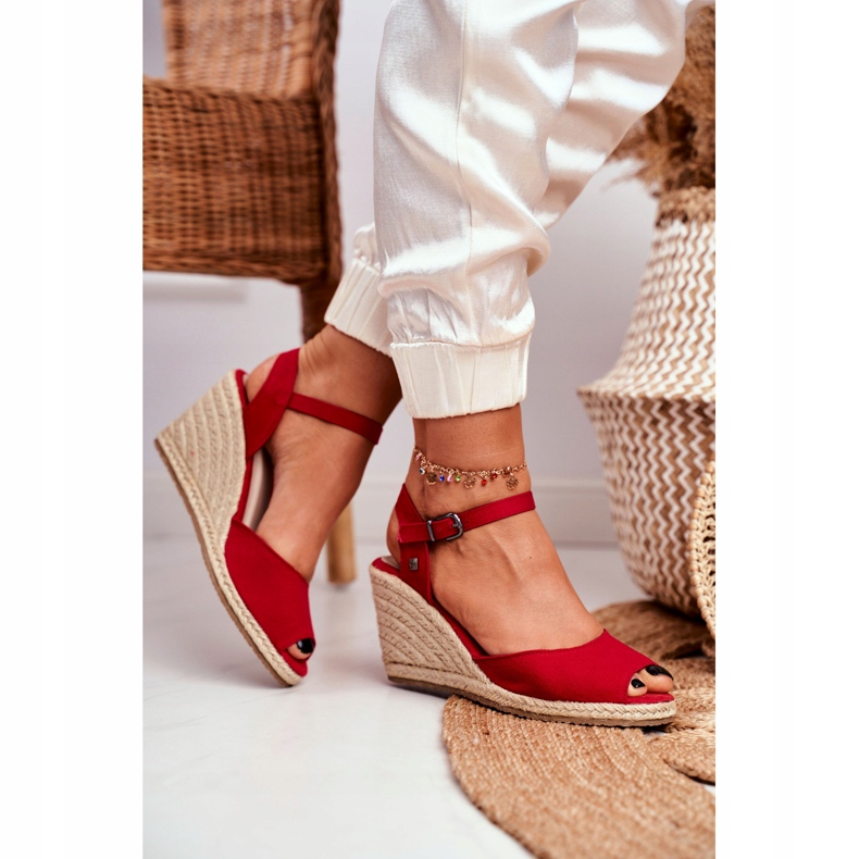 Sandali da donna Espadrillas Big Star Red DD274A213 rosso 2