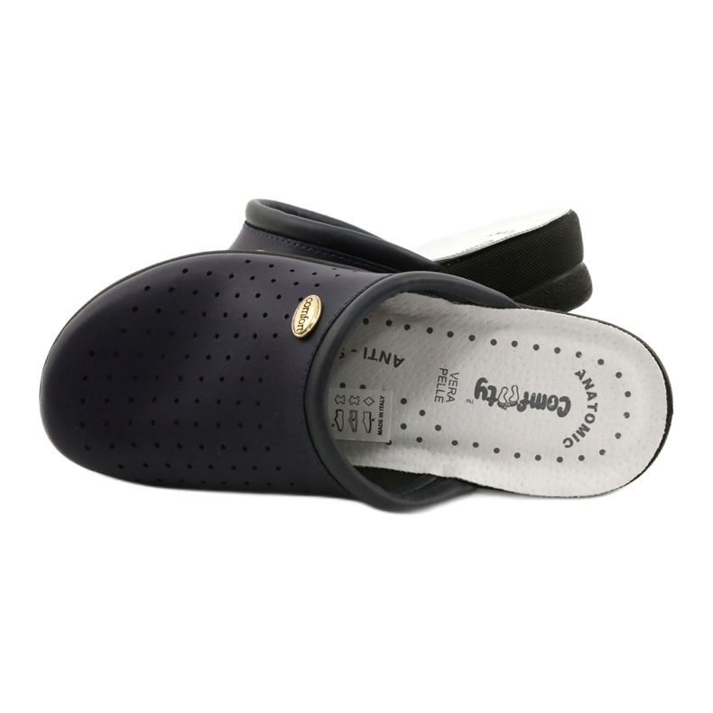 Pantofole Pelle Comfooty Alessia Navy Blue 4