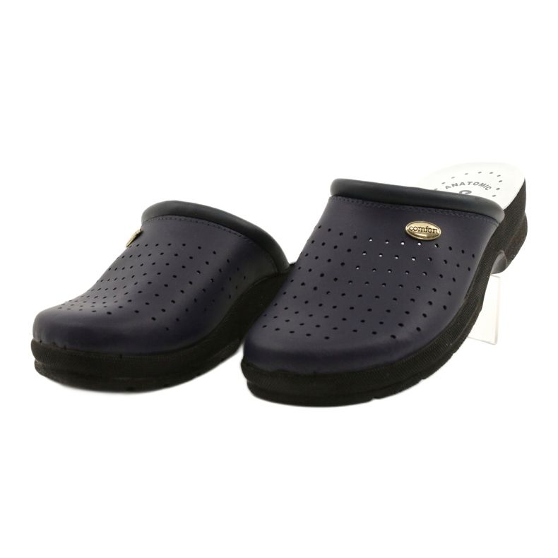 Pantofole Pelle Comfooty Alessia Navy Blue 1