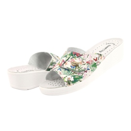 Comfooty Flip in pelle femminile con fiori bianco 3