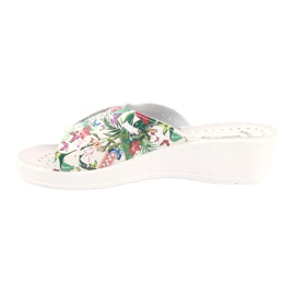 Comfooty Flip in pelle femminile con fiori bianca 1