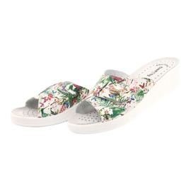 Comfooty Flip in pelle femminile con fiori bianca 2