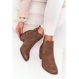 Stivali caldi da donna Stivali Chelsea con tacco Khaki Trinity marrone 1