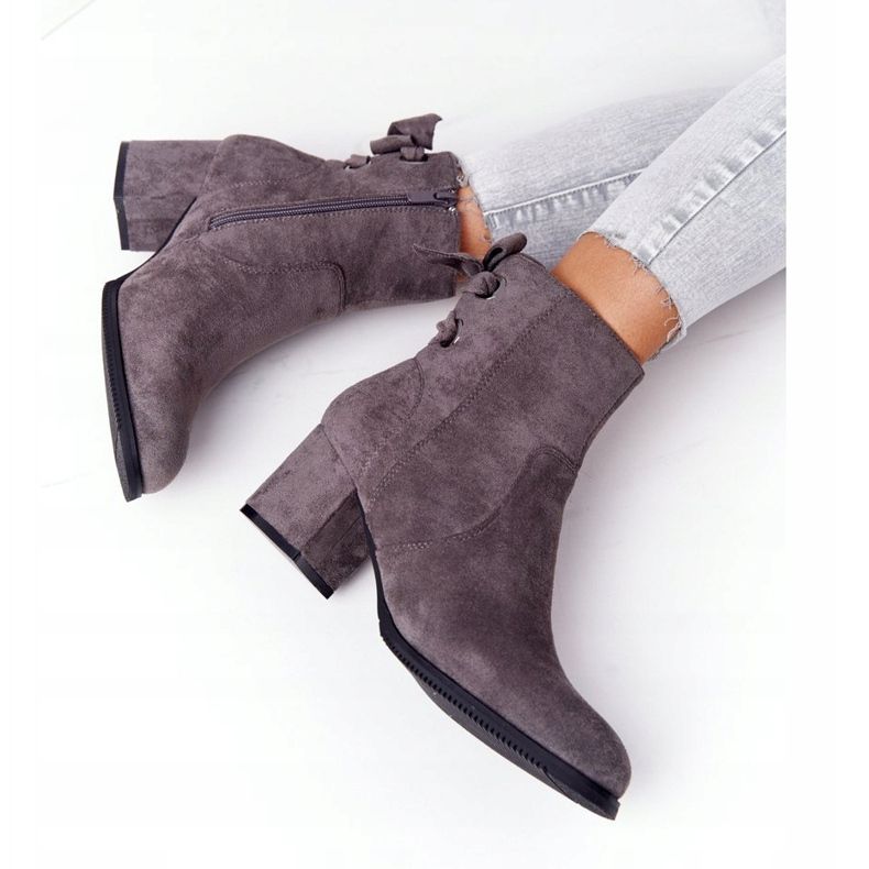 Stivali caldi da donna con tacco Grigio Kayla 1
